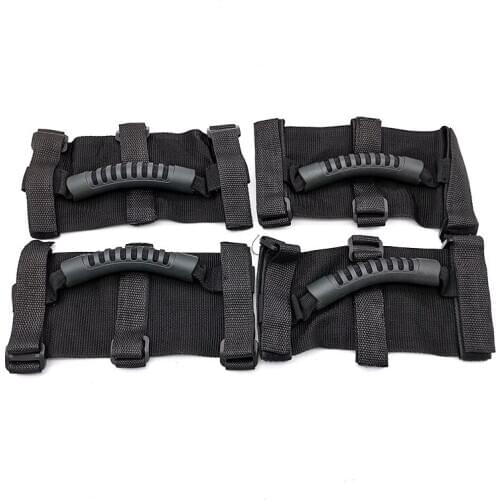 4 Pcs Car Black Roll Bar Grab Handles Grip Handle For Wrangler CJ YJ TJ JK 1995-2018