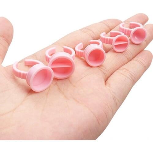 Disposable Tiny Blade Ink Ring Cup Container Tattoo Dye Tray Tool Makeup Wearing Accessories Not Separately Packed Pink 500pcs