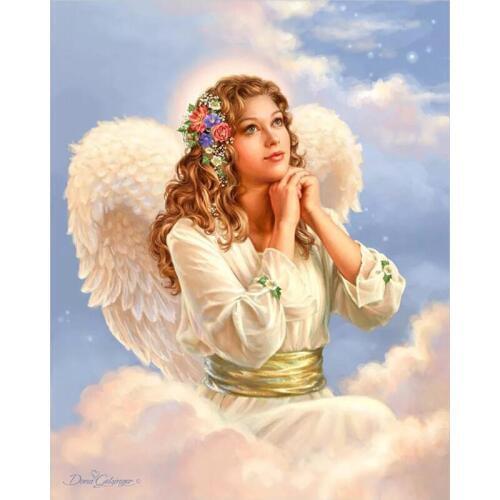 5D diy Diamond Embroidery 3d diamond painting Cross Stitch round drill mosaic pattern Angel girl picture kids gift home decor