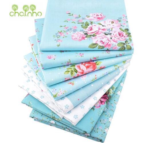 Chainho,Floral Series, Printed Twill Cotton Fabric,For DIY Quilting Sewing/Tissue Of Baby&Child/Sheet,Pillow Material,Half Meter