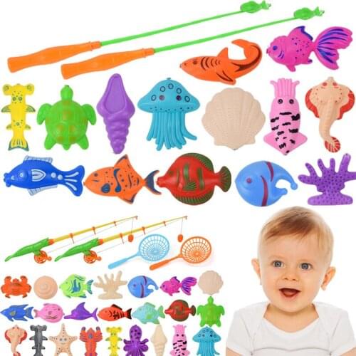 Summer childrens fishing toy pool set children playing in the water boy girl baby magnetic fish