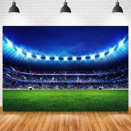 Boy Birthday Party Backdrops Football Field Soccer Stadium Green Grass Kid Adult Baby Photography Backgrounds For Photo Studio