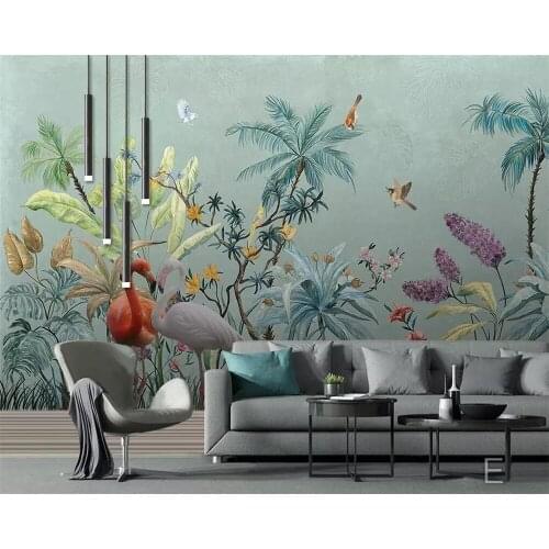 Beibehang Custom photo wallpaper 3D mural wallpaper tropical rainforest flower and bird background wall living room mural