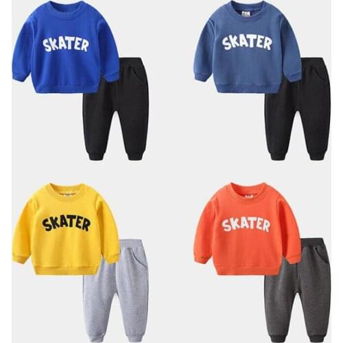 Spring Autumn Children Clothes Baby Boys Letter Long Sleeve T-shirt + Pants Suit Casual Kids Baby Boy Clothes Suit