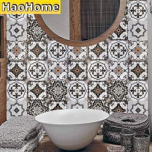 HaoHomeFloral Peel and Stick Wallpaper Shiplap Watercolor Bohemia Self Adhesive Removable Wallpaper Waterproof Wall Covering