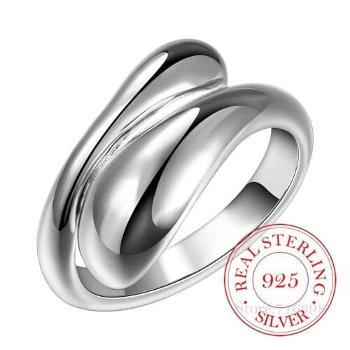 Water Drop 925 Sterling Silver Rings for Women Bijoux, Cute Opening Adjustable Ring Anillos De Plata 925 Anel Feminino Jewelry