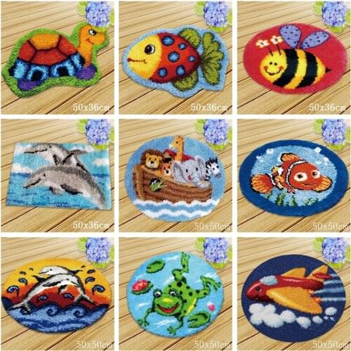 Knoopkussen Dieren Latch Hook Marine Life Latch Hook Embroidery Carpet Foamiran For Needlework Rug Kits DIY Knooppakket Tapijt