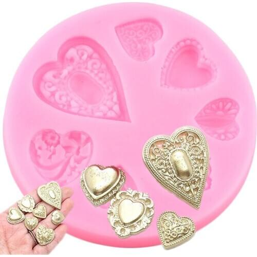 Love Gem Diamonds Silicone Mold Wedding Fondant Cake Decorating Tools DIY Heart Shape Baking Molds Candy Clay Chocolate Mold
