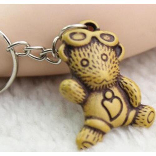 New fashion imitation mahogany cute bear affordable key chain wholesale