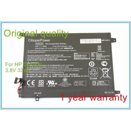 New Original Laptop Battery for DO02XL 810749-421 HSTNN-LB6Y TPN-I121 TPN-I122 810985-005 1ICP3/82-113-2 3.8V 33WH TABLET