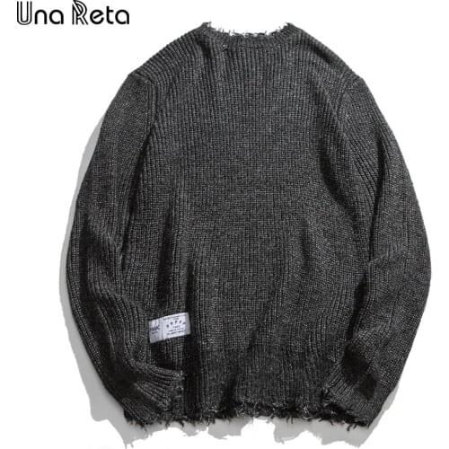 Una Reta Solid Sweater Men New Harajuku Winter Mens Clothing Knitted Sweater Pullover Oversized Sweater
