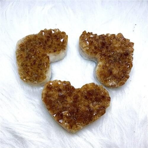 Wholesale prices carving natural citrine quartz cluster hand made heart reiki healing crystals figurine for home decor
