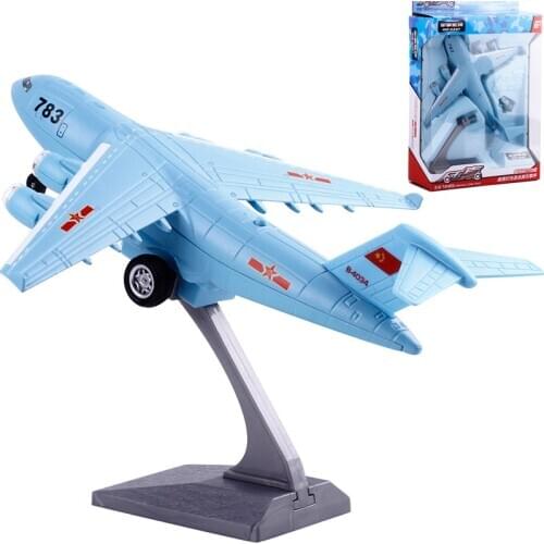 Toy Airplane 783 Plane Alloy Metal Vehicle with Sound Light Color Box Packing Pull Back Forward