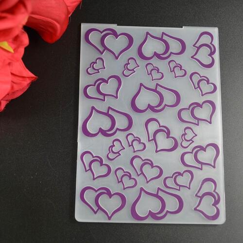 Heart with heart plastic embossing folder for card making stationary paper crafts stencil cutting die background