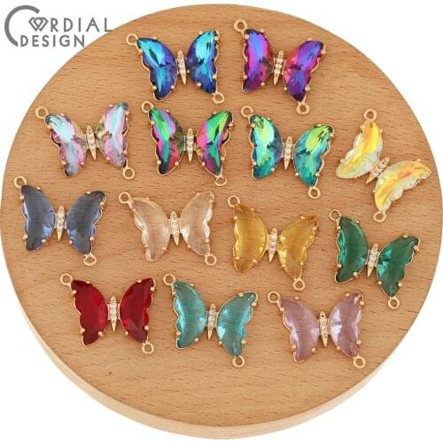 Cordial Design 50Pcs 18*21MM DIY Connectors/Jewelry Accessories/Hand Made/CZ Charms/Earring Making/Jewelry Findings & Components