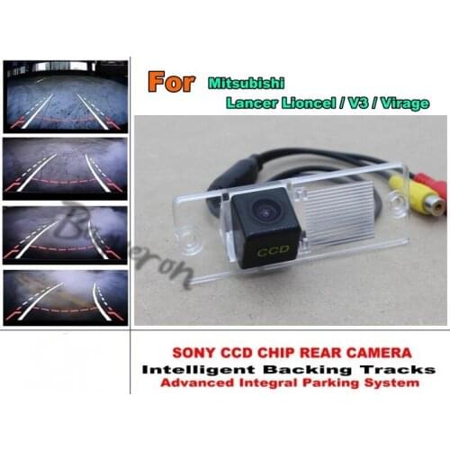 Smart Tracks Chip Camera / For Mitsubishi Lancer Lioncel / V3 / Virage HD CCD Intelligent Dynamic Parking Car Rear View Camera