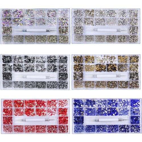 Nail Rhinestone Ornament Gemstone 3D Crystal Various Sizes DIYVariousShapes With Drill Pen Nail Art SuppliesProfessioNals