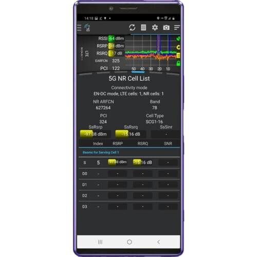 Tems Pocket Test Phone Sony Xperia 1 II 5G XQ-AT51 TEMS Phone GSM HSPA LTE NR Measurements For Outdoor Test