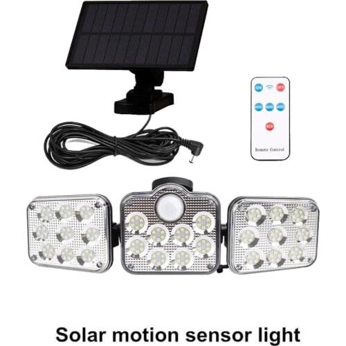 138 led seperable remote Solar Light Outdoor Solar powered Lamp PIR Motion Sensor Street wall porch Path Sunlight Garden garage