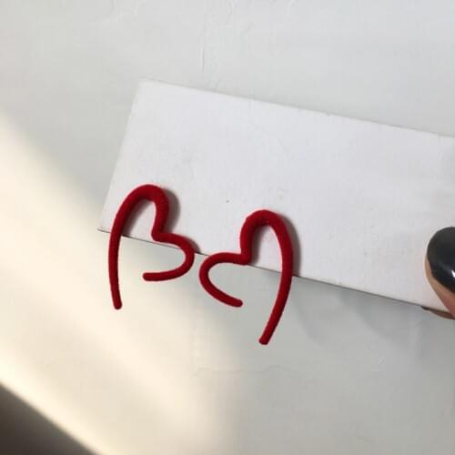 S925 needle Personality Jewelry Earrings Sweet Korean Fashion Women Jewelry Red Heart Earrings For Girl Student Party Gifts