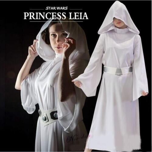 Princess Leia Slave Cosplay Costume White Long Dress Robe Gown Sets Purim Carnival Party Halloween Costume For Women