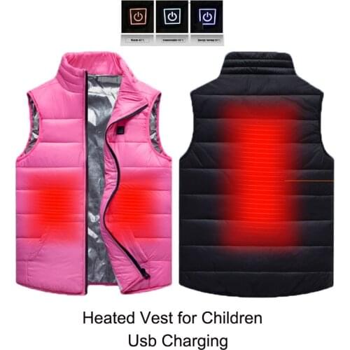 Heated Vest Jackets Body Warmer Girls And Boys USB Infrared Electric Heating Suit Girls Flexible Thermal Winter Warm Jacket Coat