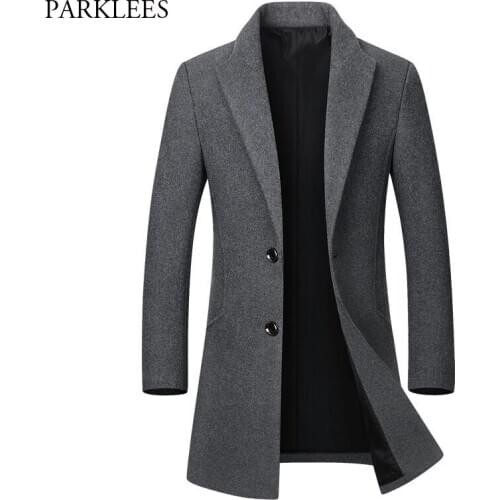 Winter Wool Coat Men 2020 Brand Mens Wool Blends Trench Coat Jackets Casual Slim Fit Business Elegant Pea Coats Manteau Homme