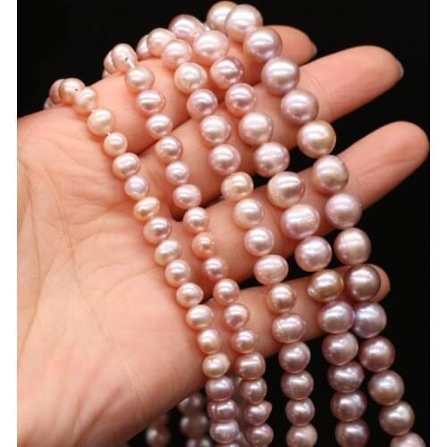 100% Natural Freshwater Pearl High Quality AA Round Beaded for Jewelry Making Irregular Beads DIY Bracelet Necklace Accessories