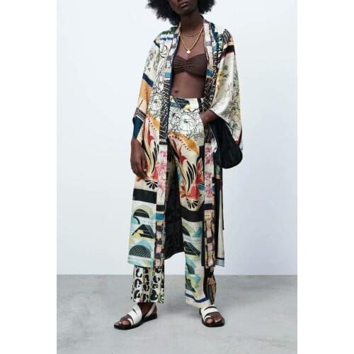 2021 Summer Women Shirts Shorts Sets +Trousers Suit Full Printed X-Long Loose Blouse Set Female Pants Casual Clothes