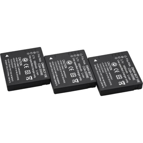 3x Probty DMW-BCF10E DMW BCF10e Cam Batteries for Panasonic DMC-FS12 FS15 FS25 FS4 FS42 FS6 FS7 FX40 FX48 FX550 FX580 FX68 FH1