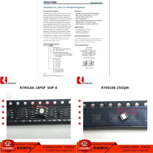 5 pcs/lot RT9018A-18PSP RT9018A SOP-8 RT9018A-18GSP RT9018B-25GQW Marking: ES=AL ES= RT9018B WDFN-10L 100% New original