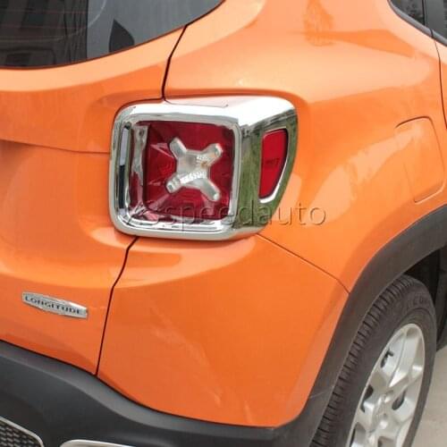 Car-styling For Jeep Renegade Rear Light Tail Lamp cover Trim 2pcs For 2015-2017 Chrome ABS Plastic
