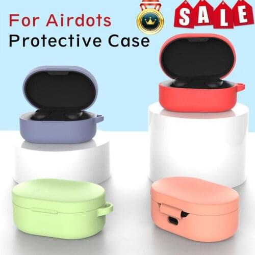 Earphone Case With Hook for Xiaomi MI Redmi AirDots Headphones Cover TWS Earphone Wireless Charging Box Bags