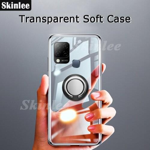 Skinlee For Infinix Hot 10S Case Official Original Shockproof With Ring Holder Soft Clear Cover For Infinix Hot 10 S Phone Case