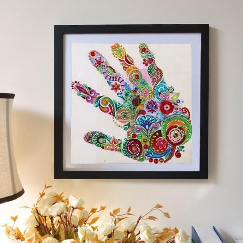 Flower Palm 5D DIY Part Drill Special Shaped Rhinestones Diamond Painting Embroidery Kits Needlework Cross Stitch Mosaic Craft