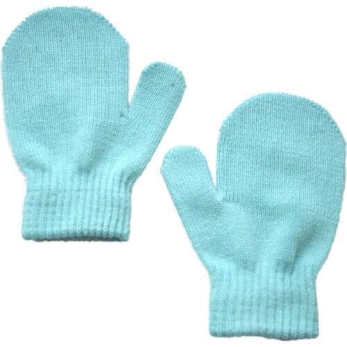 Gloves Kids Infant Solid Knitted Mittens Baby Cute Hot Girls Boys Winter Warm Windproof Elastic Soft Gloves Детские Перчатки