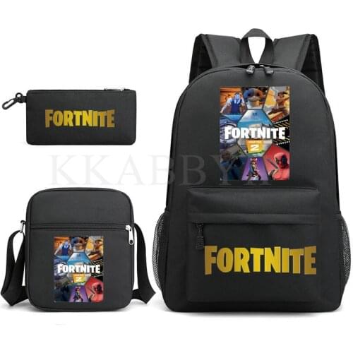 Fortnites Children Backpack 3Pcs/Set School Bag For Girls Boys Bear Students Laptop Backbag Teenage Casual Travel Sac