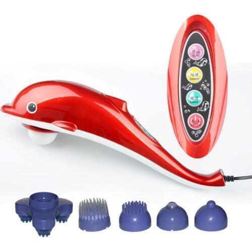 Electric Dolphin Massager Back Massage Hammer Vibration Infrared Stick Roller Cervical Body Massage