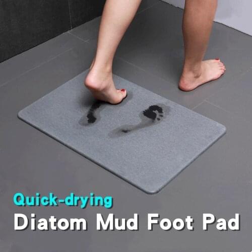 Diatom Mud Bath Mats Non-slip Absorbent Foot Pad Quick-drying Solid Color Bathroom Entrance Doormat Home Hotel Floor Decoration