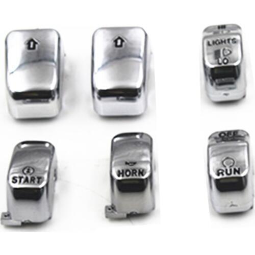 Chrome 6 Pcs Hand Control Switch Housings Handlebar Switch Button Cover For Harley Dyna Breakout Sportster 1200 883 Softail