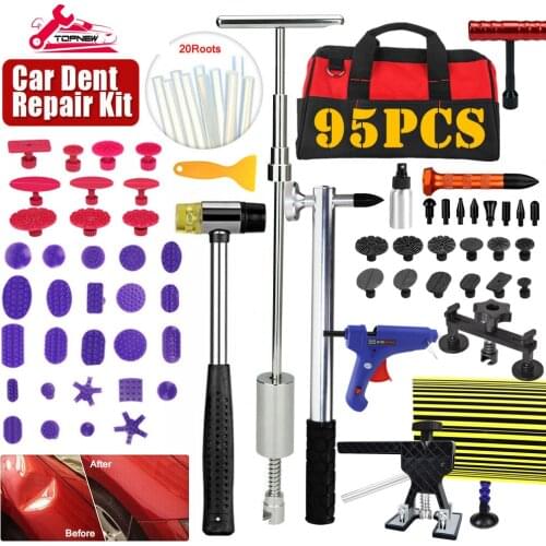 Auto Body Paintless Dent Removal Tools Car Paintless Dent Puller Lifter Removal Kit Glue Gun Slide Hammer