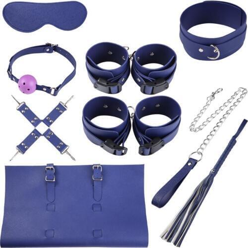 8 pcs Bed Set Kit PU Leather Couples Bed Game Play Set Game Sxx Toys Sexual Bundles Bonding Flirting Alternative Folding Stor