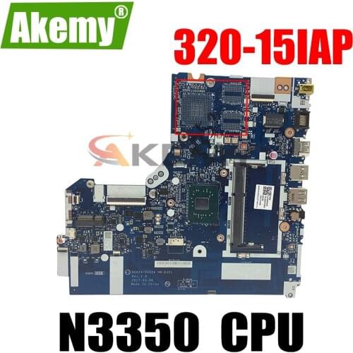 Laptop motherboard For LENOVO Ideapad 320-15IAP N3350 Mainboard NM-B301 5B20P20644 DDR3