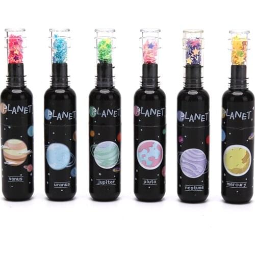 6Pcs Cute Planet Wine Bottle Mini Highlighter Marker Pen Drawing Fluorecent Marker WritingTool School Office Supply