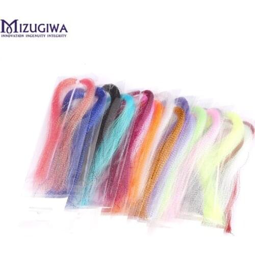 MIZUGIWA 15pack/lot Mix Color Flashabou Fly Tying Material Flash Holographic Fishing Lure Tying Making