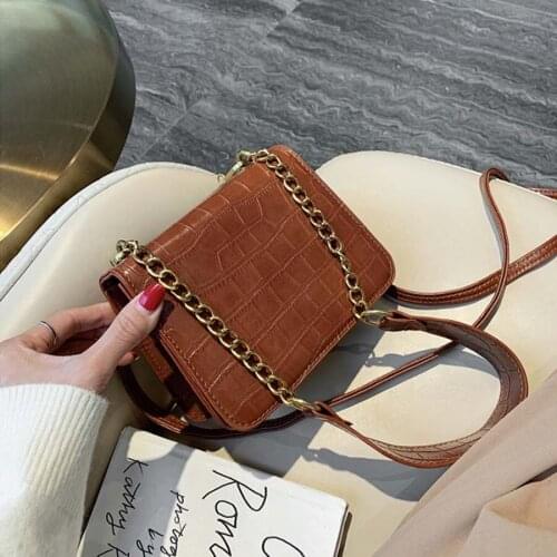 Fashion designer high quality Pu leather ladies small square bag female handbag single shoulder chain ladies crossbody bag