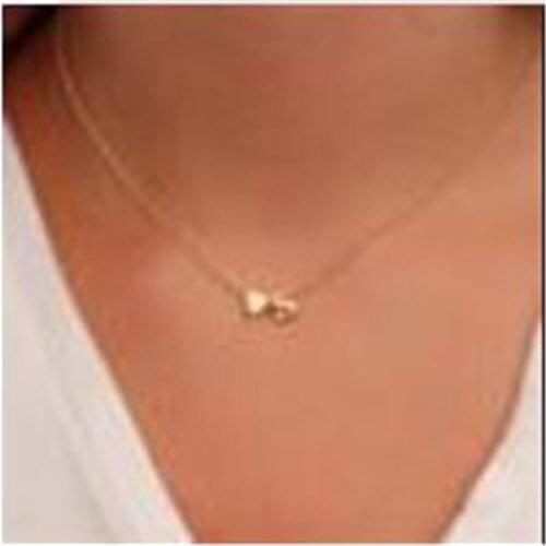 Fashion Tiny Dainty Heart Initial Necklace Personalized Initial Necklace Letter Necklace Name Jewelry Girlfriend Gift