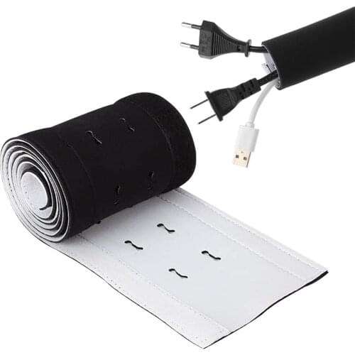 Multi-hole Cable Management Sleeves Free Cutting Cable Organizer Wire Hider For TV Computer Office Home Theater