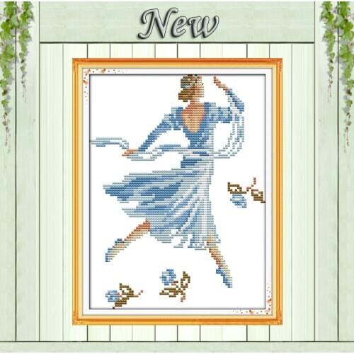 Ballet dancer Drawing girl Painting Decor counted print on canvas DIY 14CT 11CT DMC Cross Stitch kits Needlework Sets Embroidery