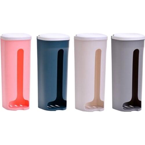 Wall Hanging Garbage Bag Storage Box with Cover Plastic Bag Dispenser Rack Holder Nordic Style Kitchen Bathroom Supplies